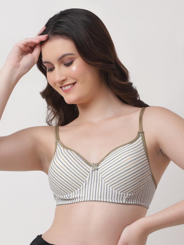 ESOROUCHA Women's Cotton T-Shirt Bra - White - Image 5