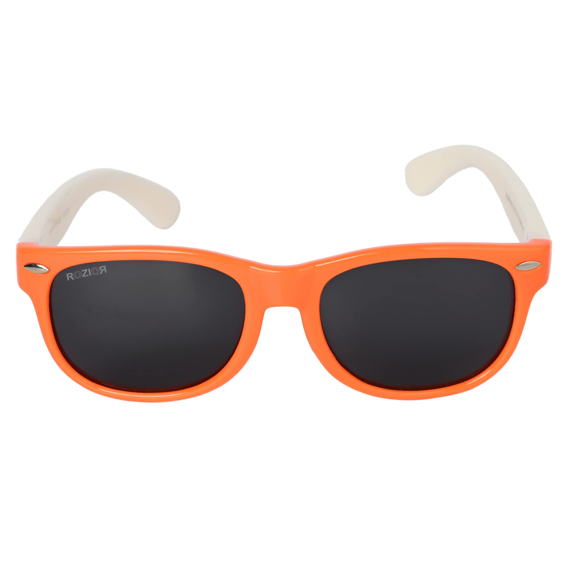 ROZIOR Kid's Polarized Sunglasses - Orange Frame Black Lens - Image 2