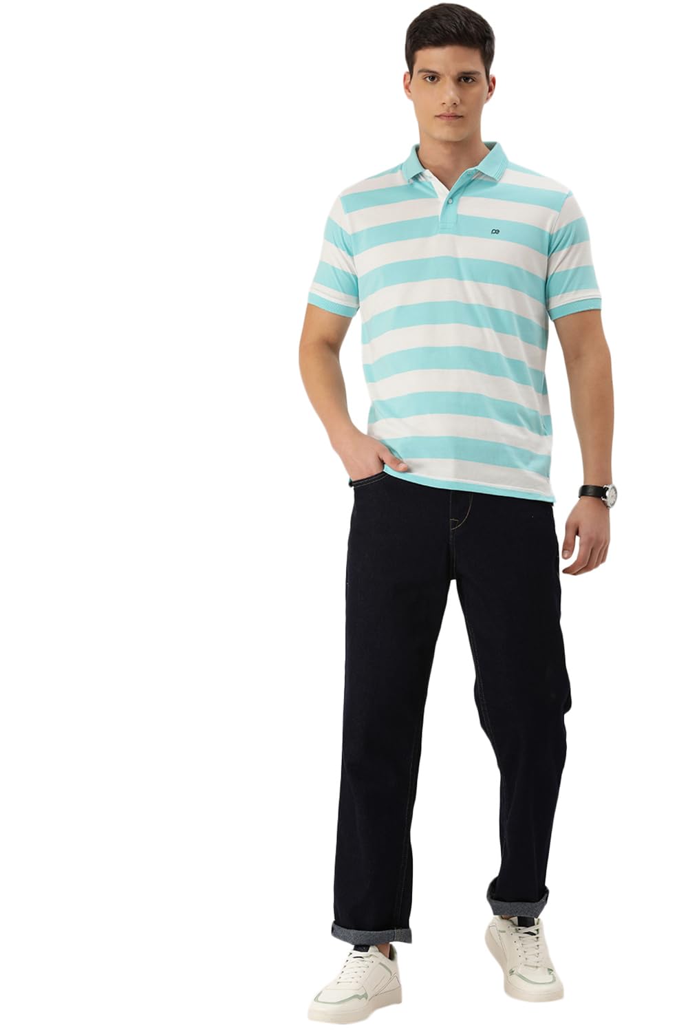 Peter England Men's Polo T-Shirt - Light Blue - Image 5