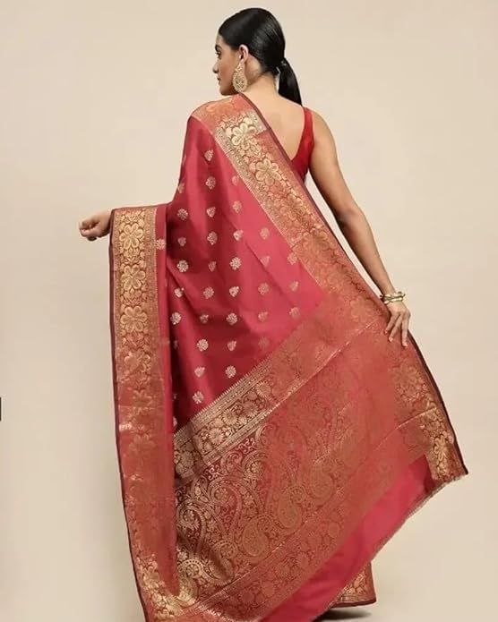 Yashika Women's Zari Woven Cotton Silk Saree - Image 3