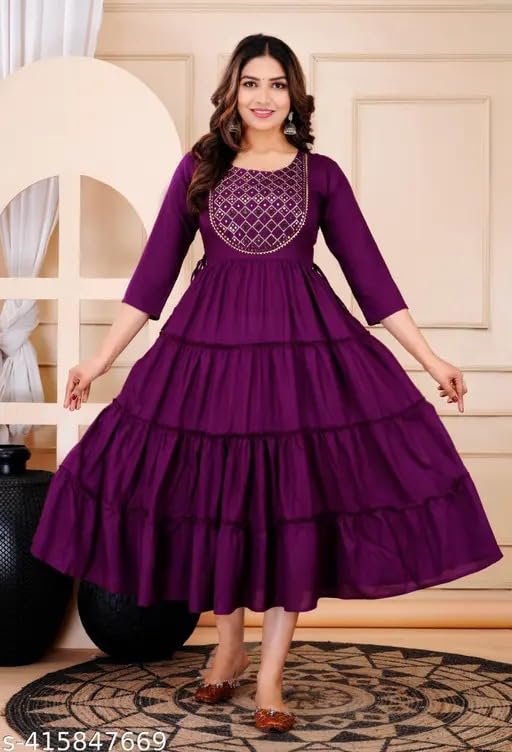 GarbGlide Pleated Long Gown for Women & Girls - Image 3