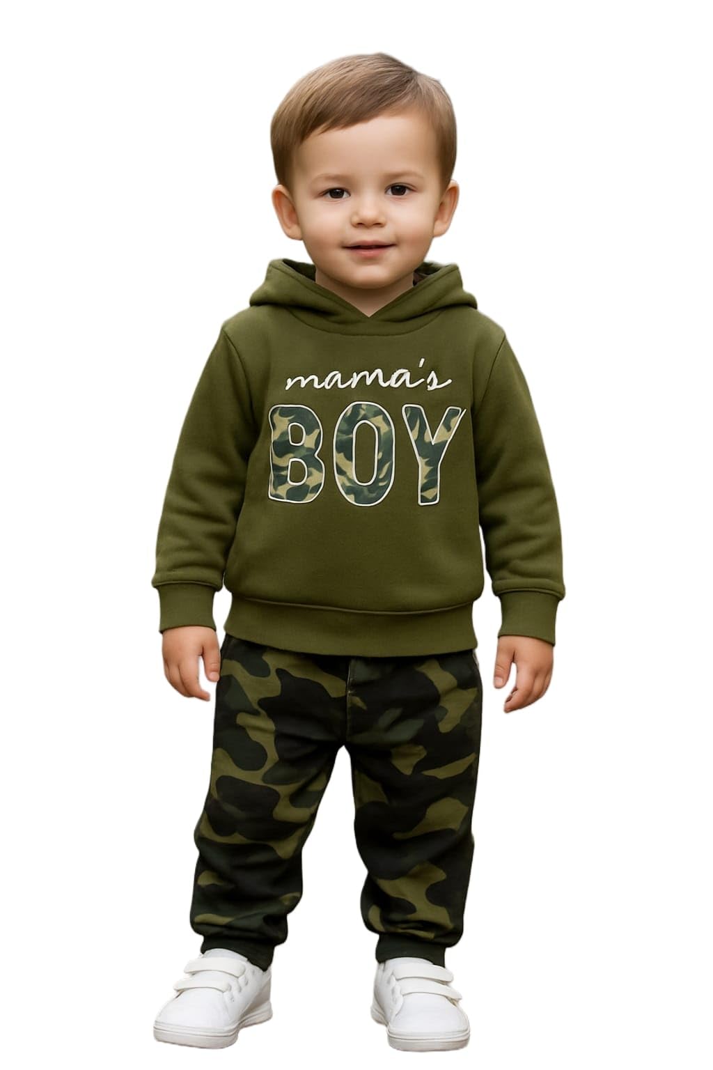 Indhrani Kids Hoodie & Camo Jogger Pant Set - Green