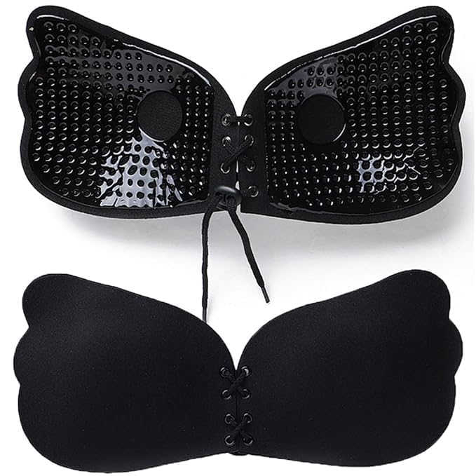 DClub Strapless Sticky Bra for Women - Black & Nude