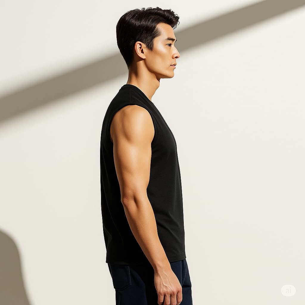 GarbGlide Men Cotton Blend Printed Vest - Image 3