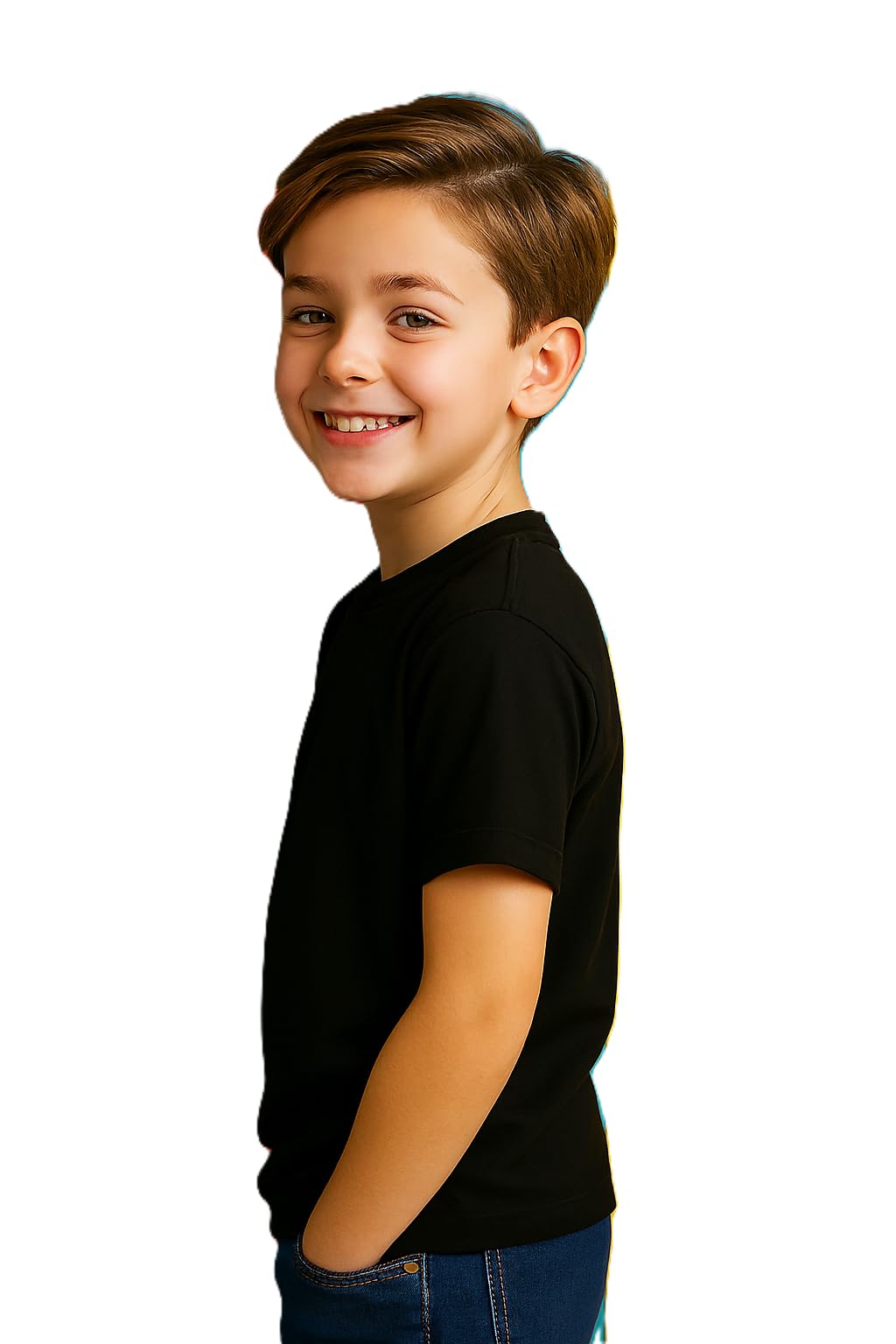 Accmetees Boys Cotton T-Shirt - Black - Image 4