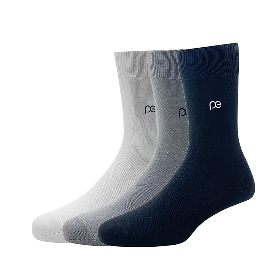 Peter England Men's Cotton Socks - White, Light Grey, Black