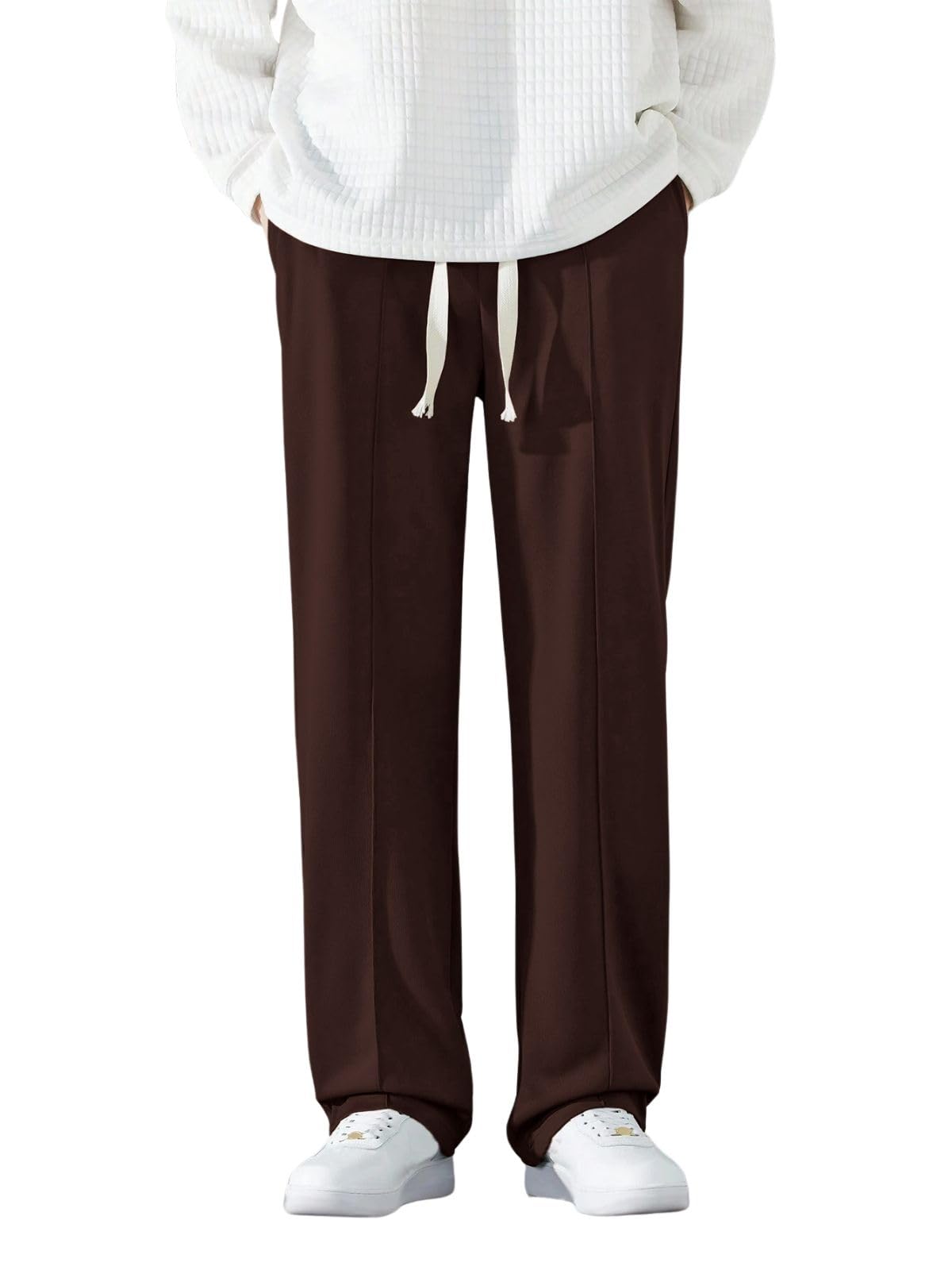 GRECIILOOKS Men's Dark Brown Cargo Track Pants
