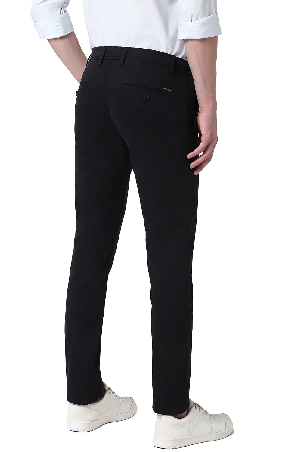 Peter England Men's Skinny Casual Pants - Black - Image 3