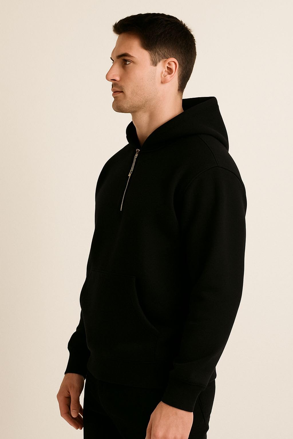 NETCLICK Men's Polycotton Hoodie - Black - Image 2