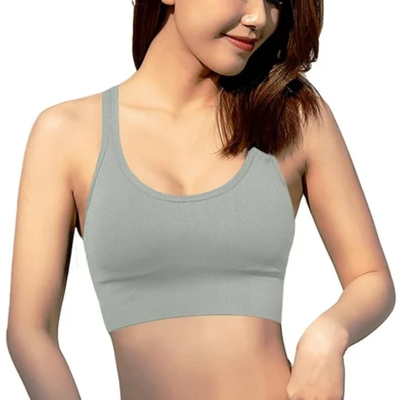 GLAMORAS Green Racer Back Sports Bra for Women - Image 2