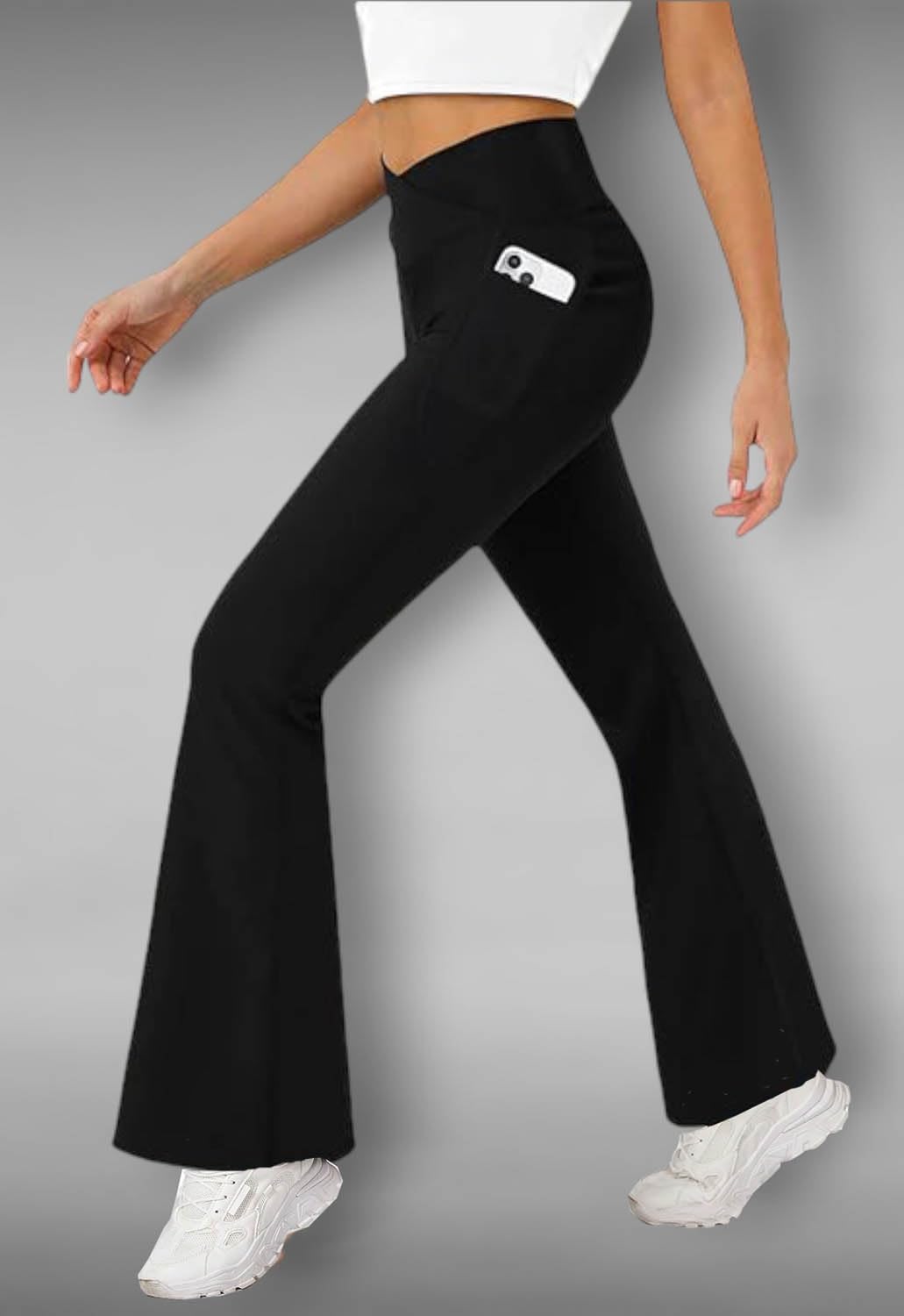 Imperative Women's Crossover Yoga Pants - Black - Image 4