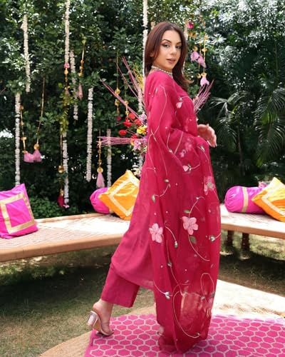 ANNI DESIGNER Pink Rayon Kurta Set for Women - Image 2