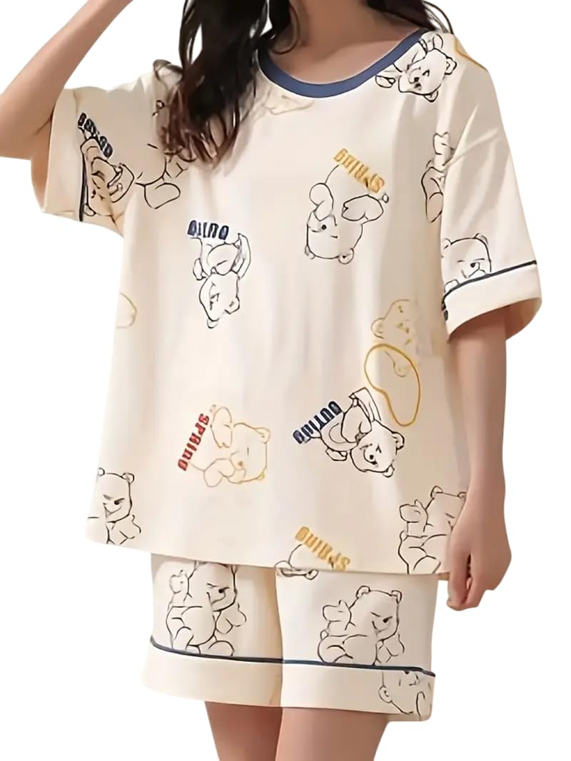 LOUIS Womens Night Dress Short Pyjama Set