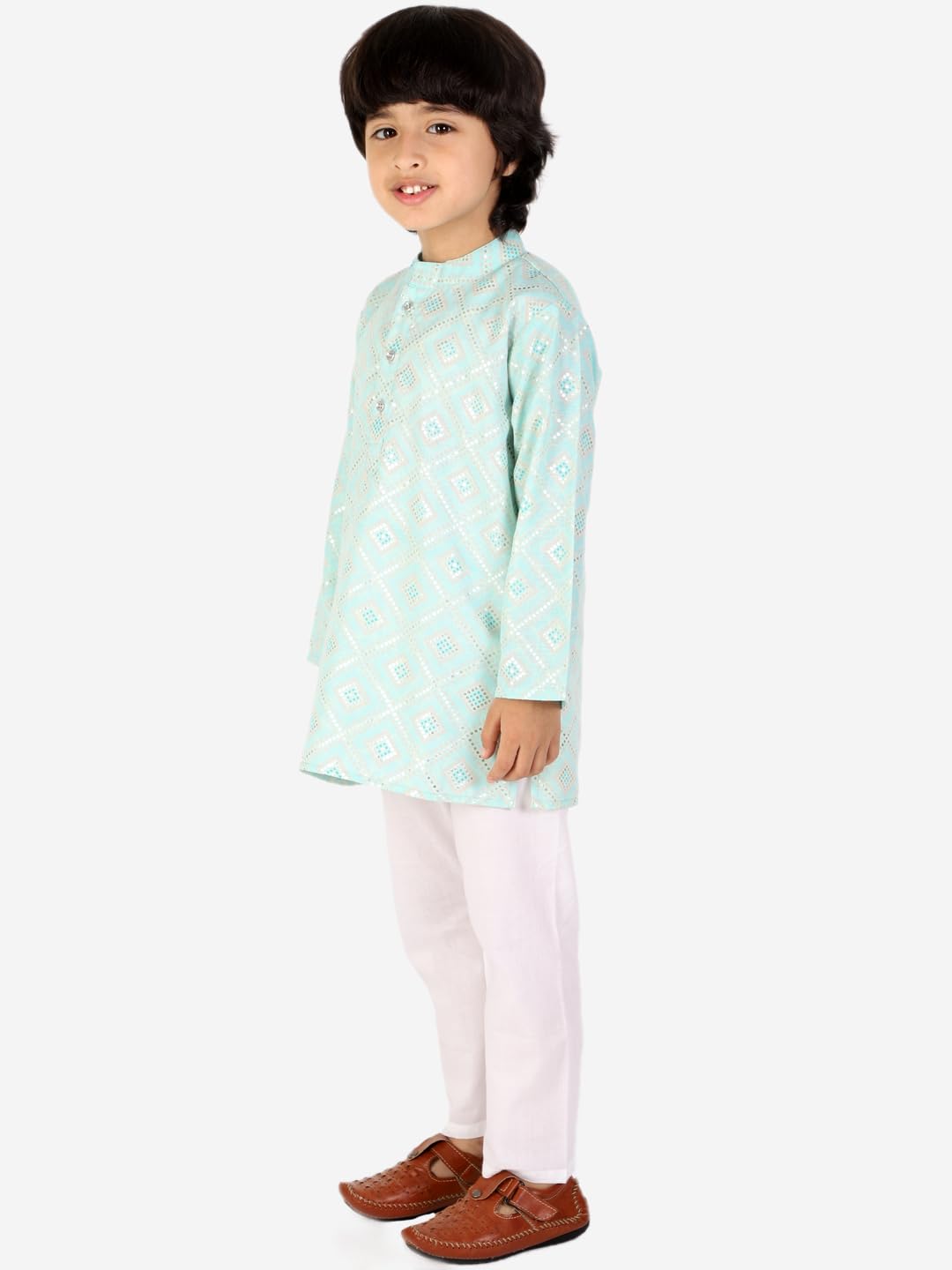 superminis Baby Boys Silver Kurta with Pyjama - Image 5