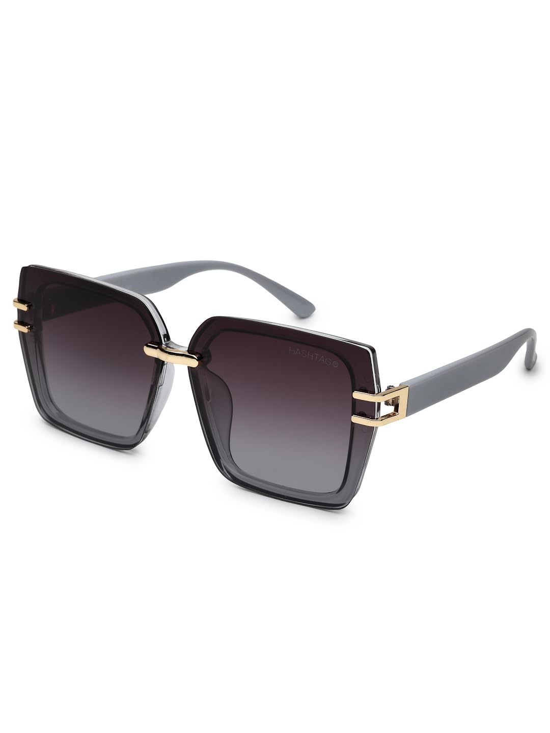 HASHTAG Gradient Grey Square Sunglasses for Women