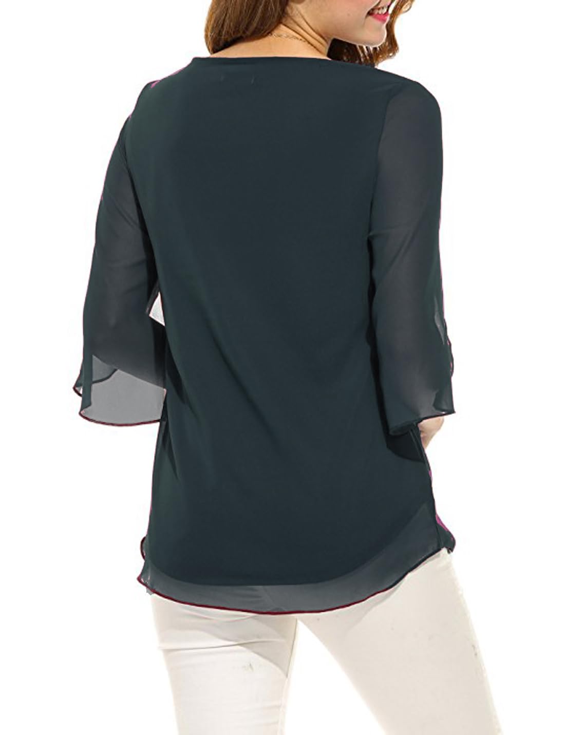 PLADO Womens Georgette Top - Gray - Image 2