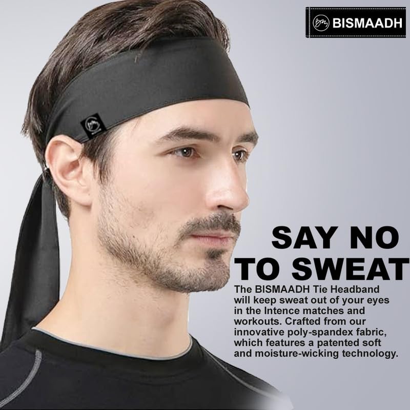 BISMAADH Sweat Wicking Tie Head Band - Image 2