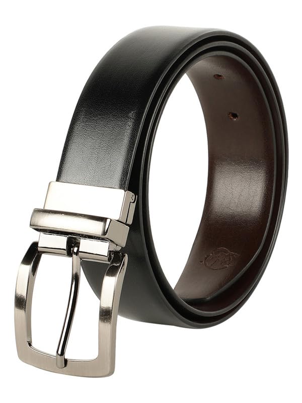 ZEVORA Leather Reversible Belt for Men - Black/Brown