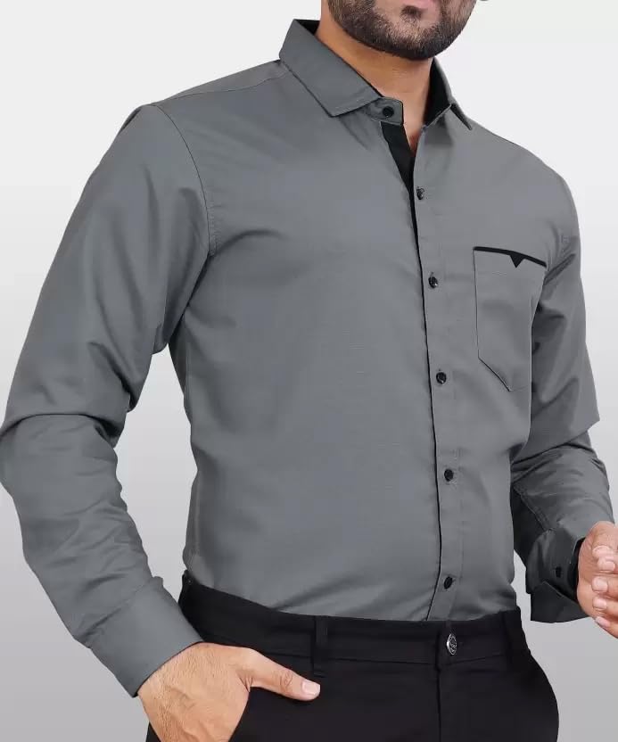 CB-COLEBROOK Men's Cadet Grey Casual Shirt - Image 4