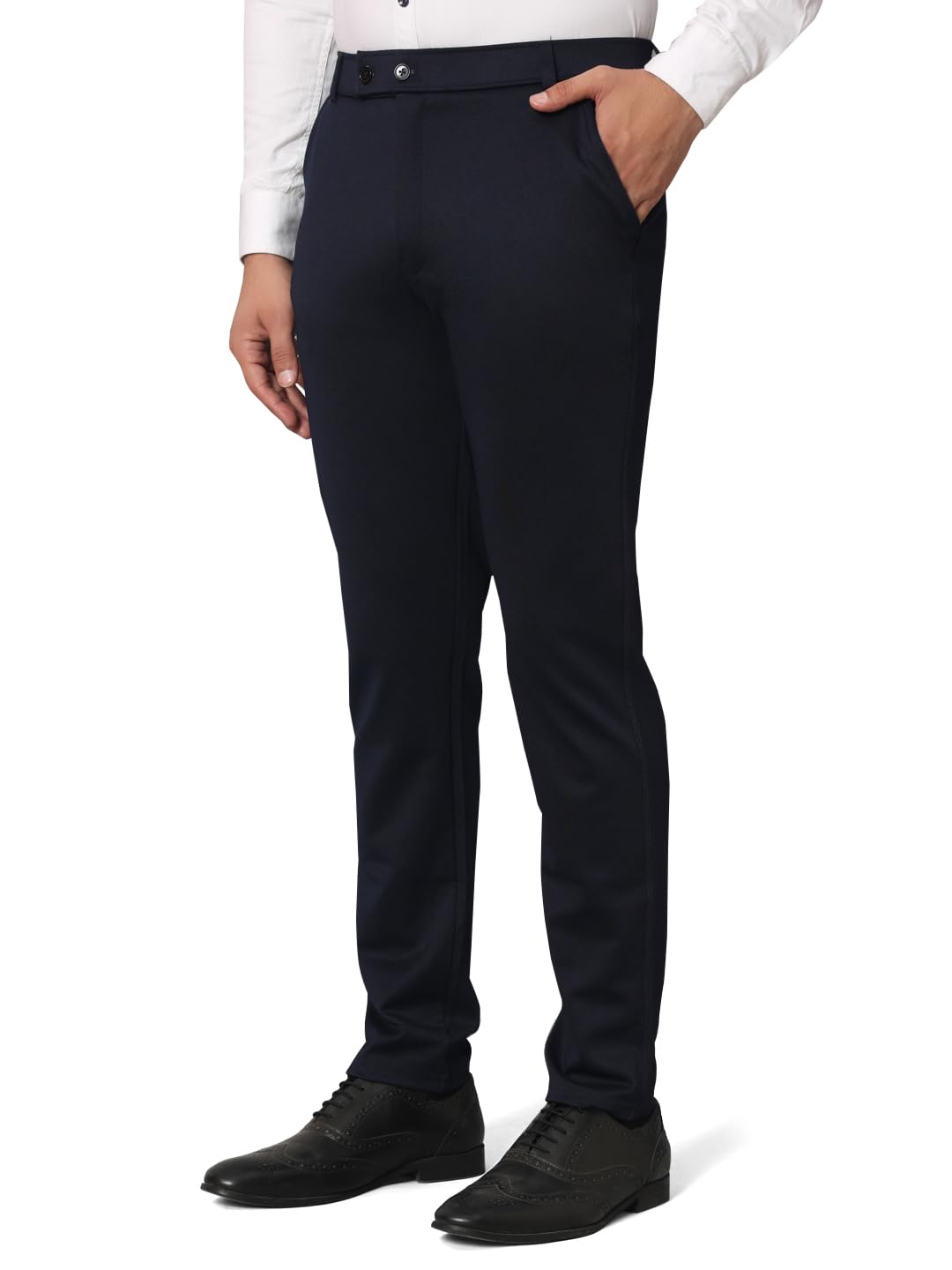 Vogaan Men's Slim Fit Casual Trousers - Blue