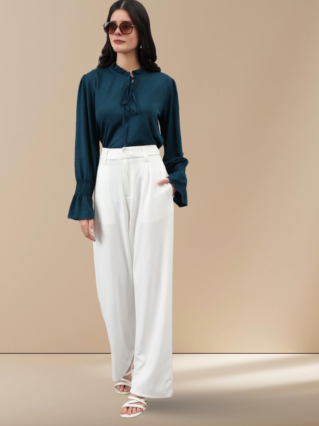 KOTTY Women's Trousers - White - Image 2