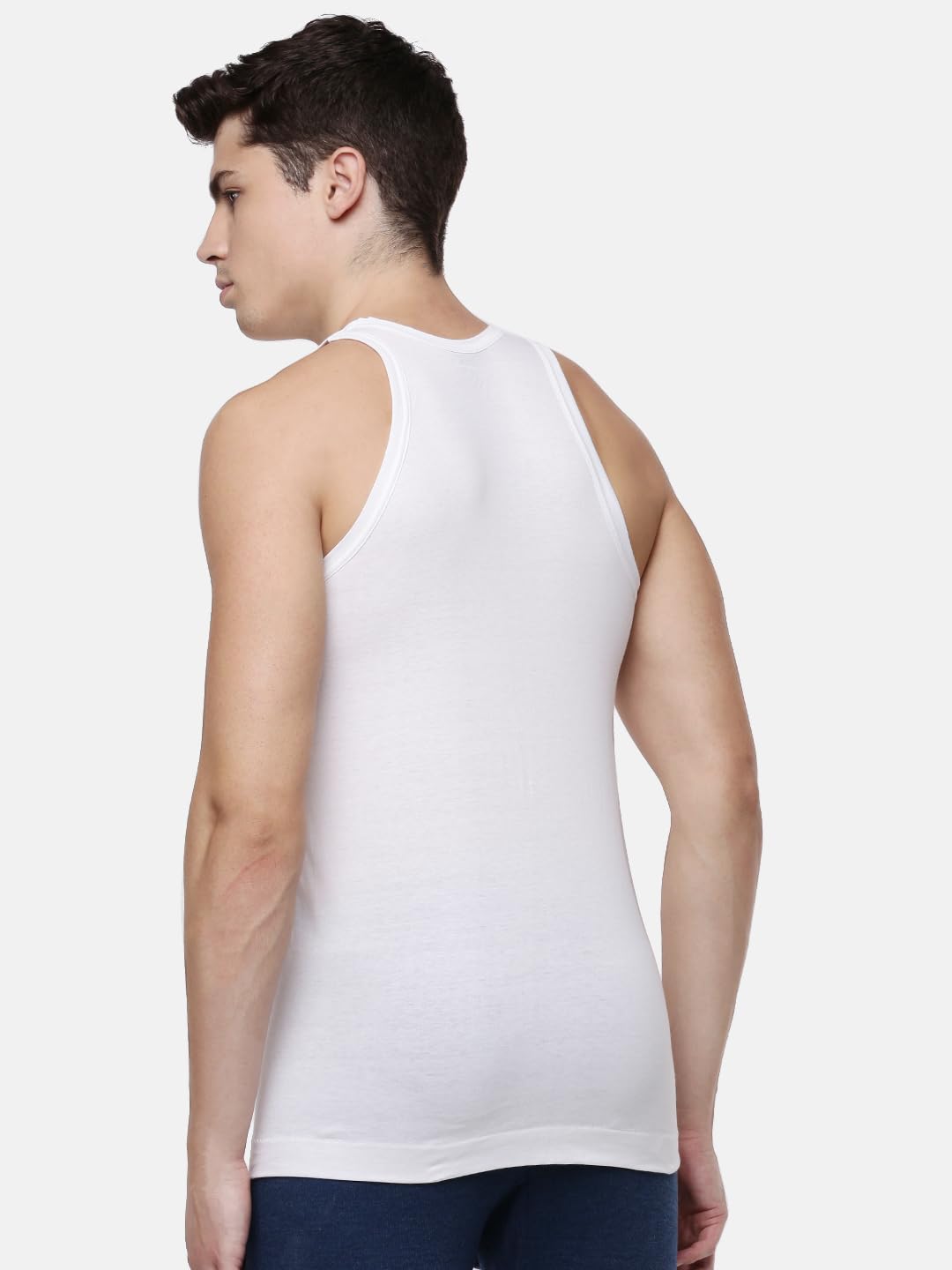 Dollar Lehar Men Combed Cotton Vest - White - Image 3