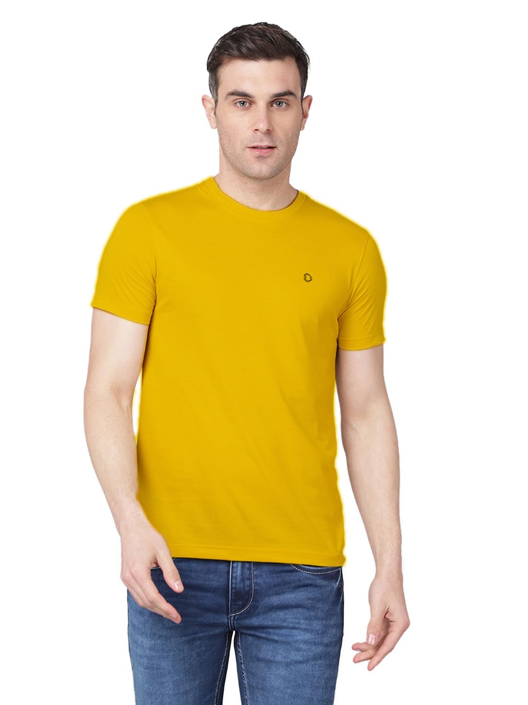 Dollar Mens Solid T-Shirt - Yellow