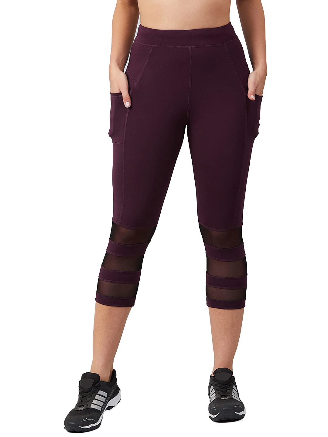 Blinkin Activewear High-Waisted Gym Leggings for Women - Maroon