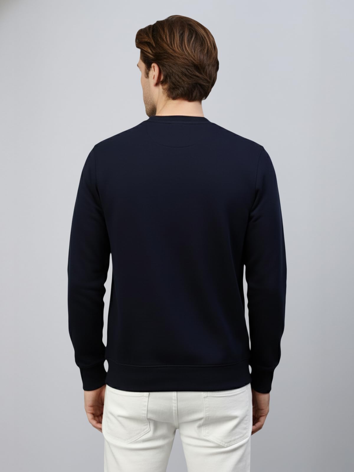 Lux Cozi Men's Cotton Crew Neck Sweatshirt - Navy - Image 4