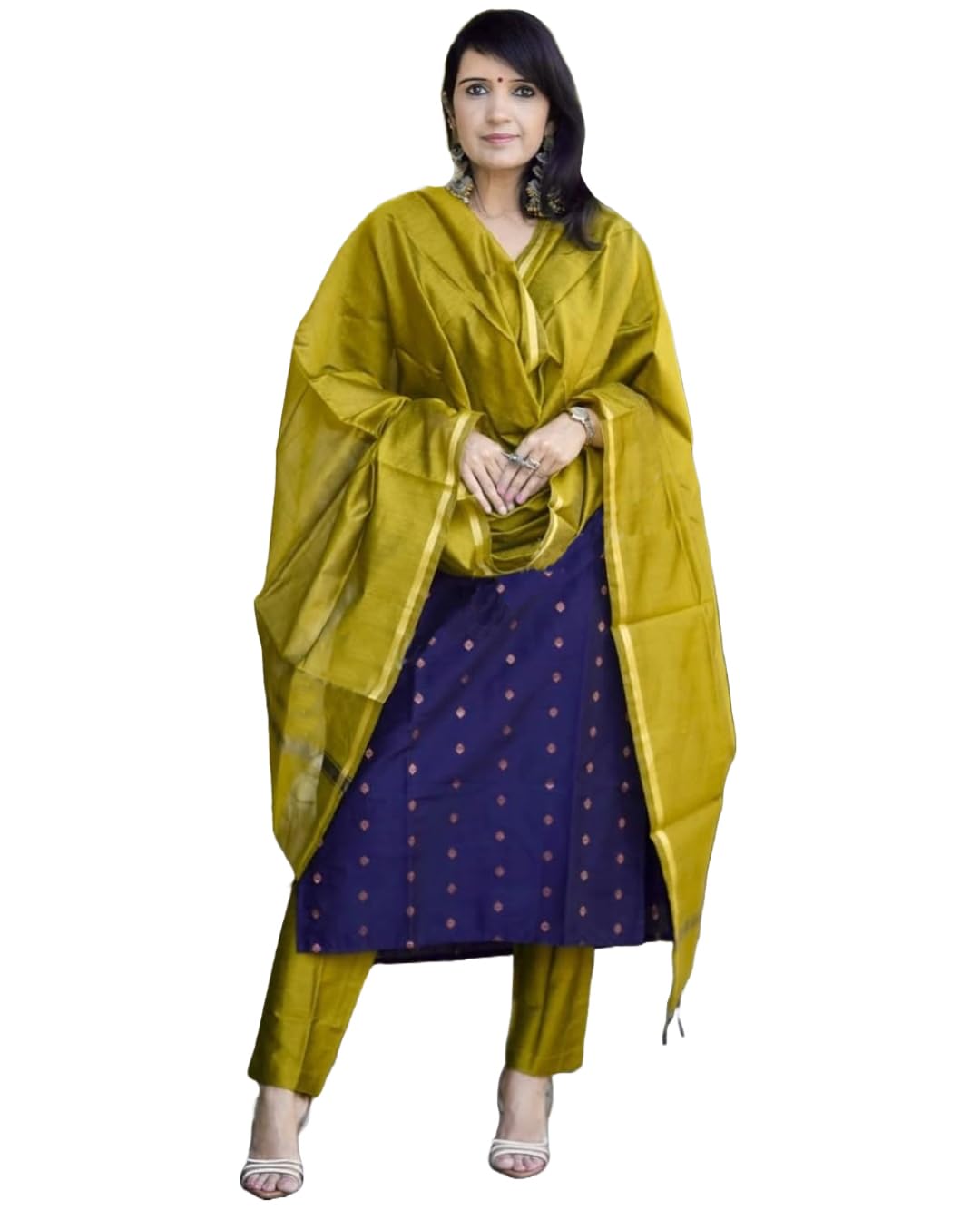 GoSriKi Blue Rayon Viscose Kurta Set for Women