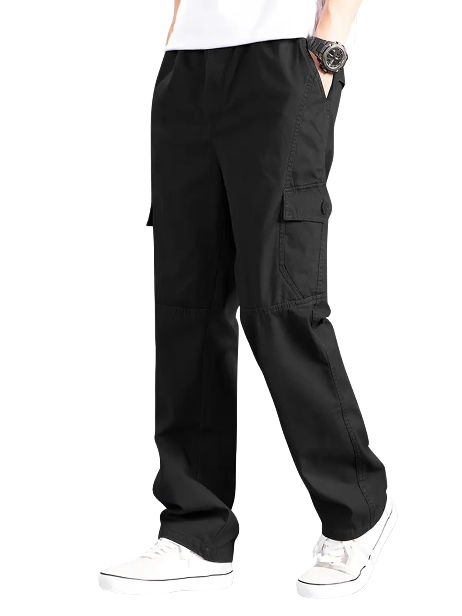 Lymio Men's Black Cargo Pants