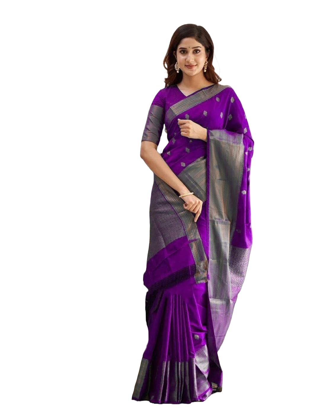 Yashika Women's Banarasi Kanjivaram Cotton Silk Saree