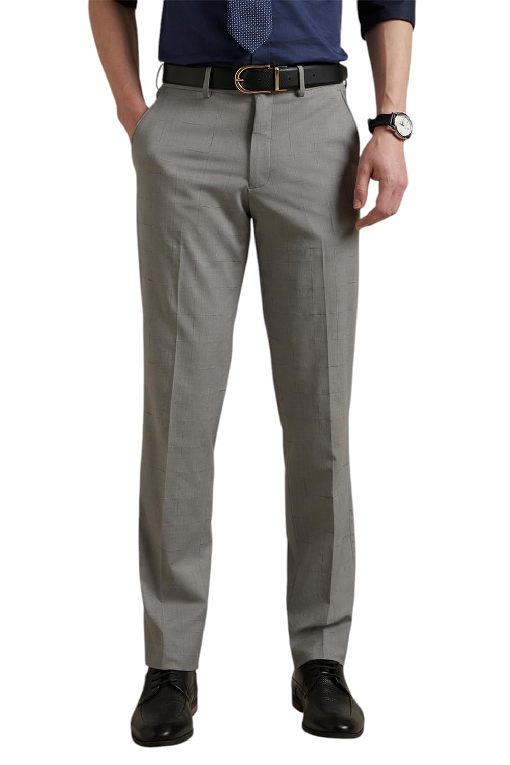 Louis Philippe Men Work Utility Pants - Grey