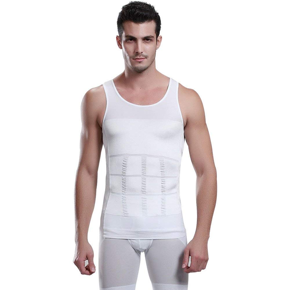 ADA Men's Slimming Body Shaper Vest - White