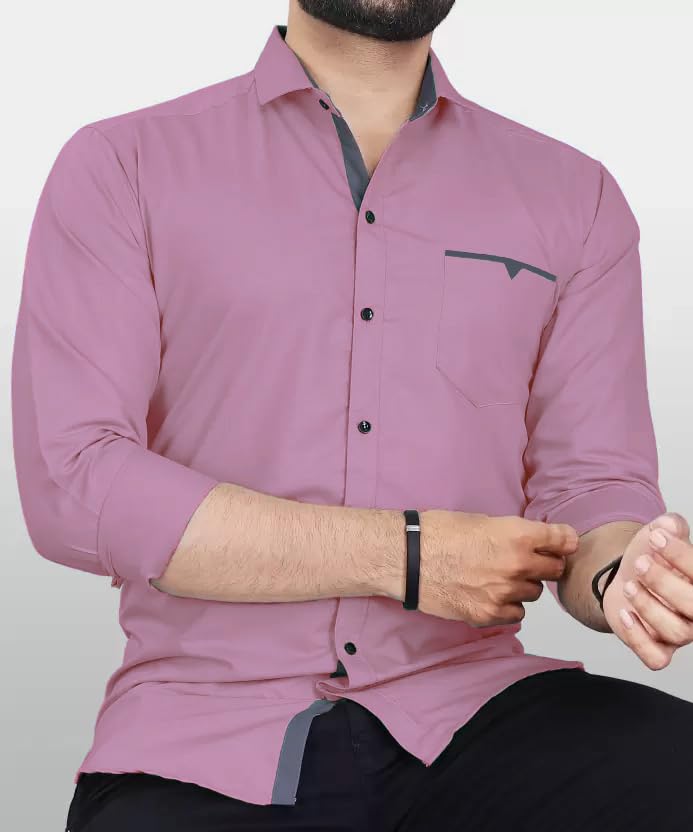 CB-COLEBROOK Men's Cotton Casual Shirt - Mauve - Image 5