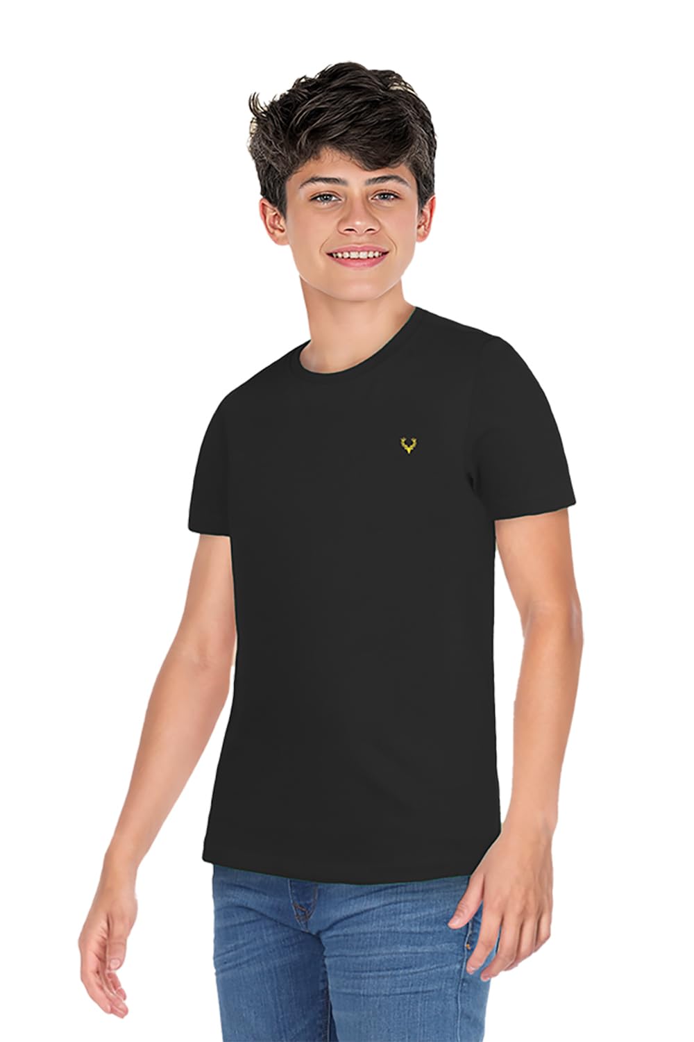 GarbGlide Boys Black Crew Neck T-Shirt - Image 3