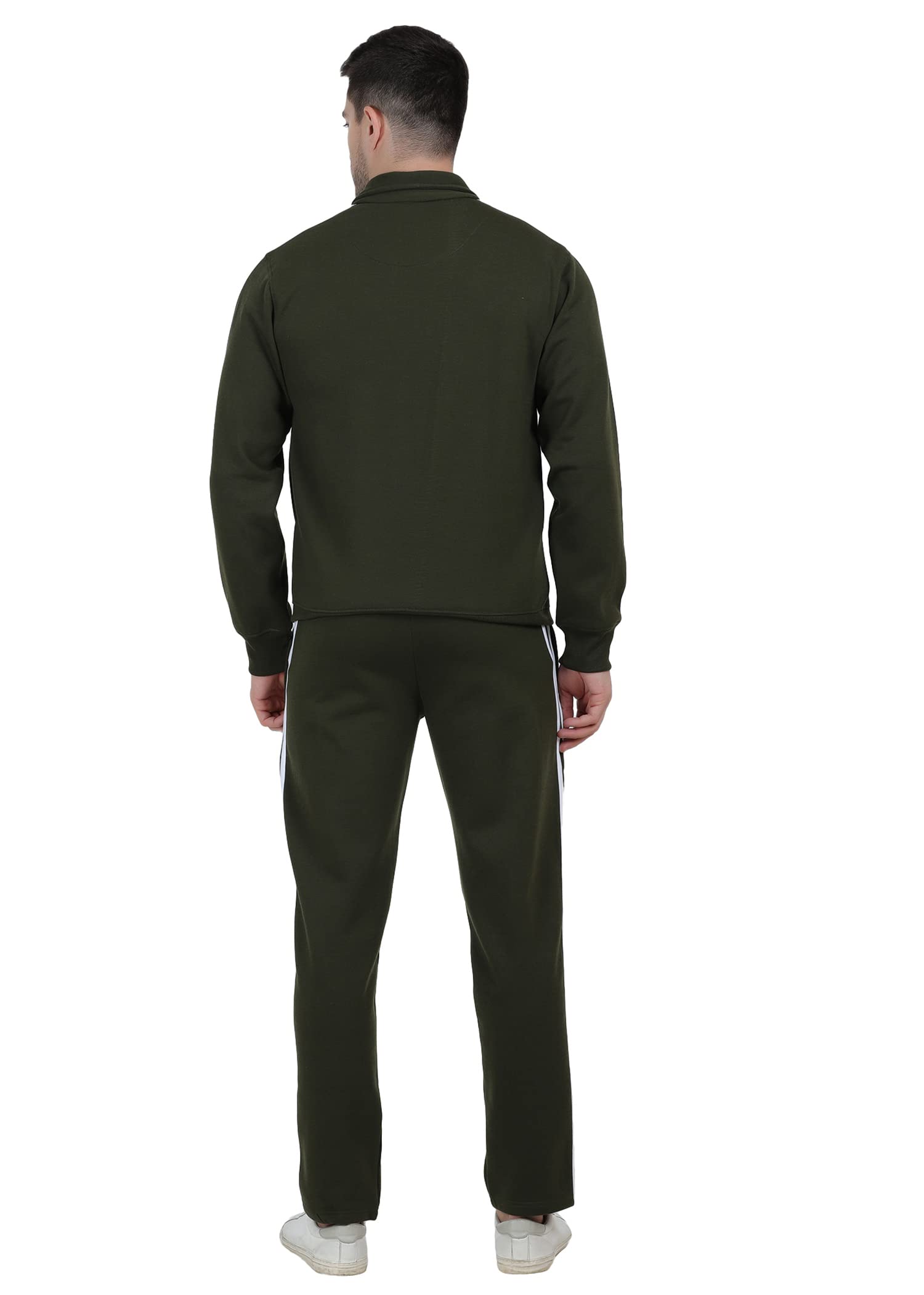 HiFlyers Mens Olive Cotton Fleece Tracksuit - Image 3