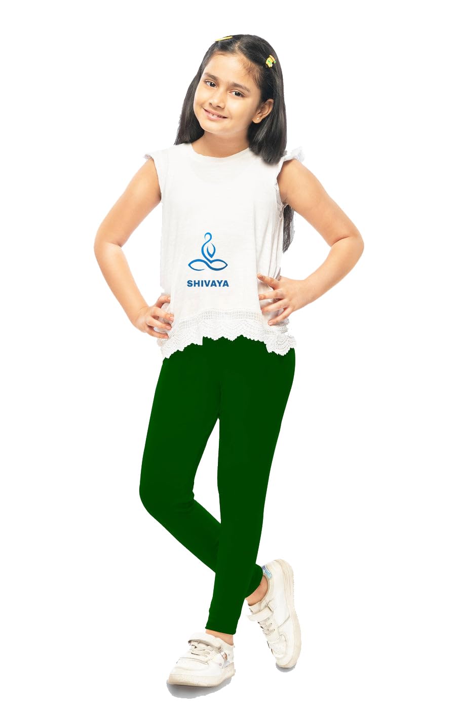 SHIVAYA Green Leggings for Girls