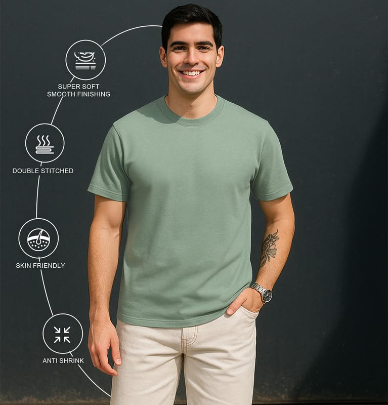 Sleepynuts Men's Casual T-Shirt - Sage Green - Image 3