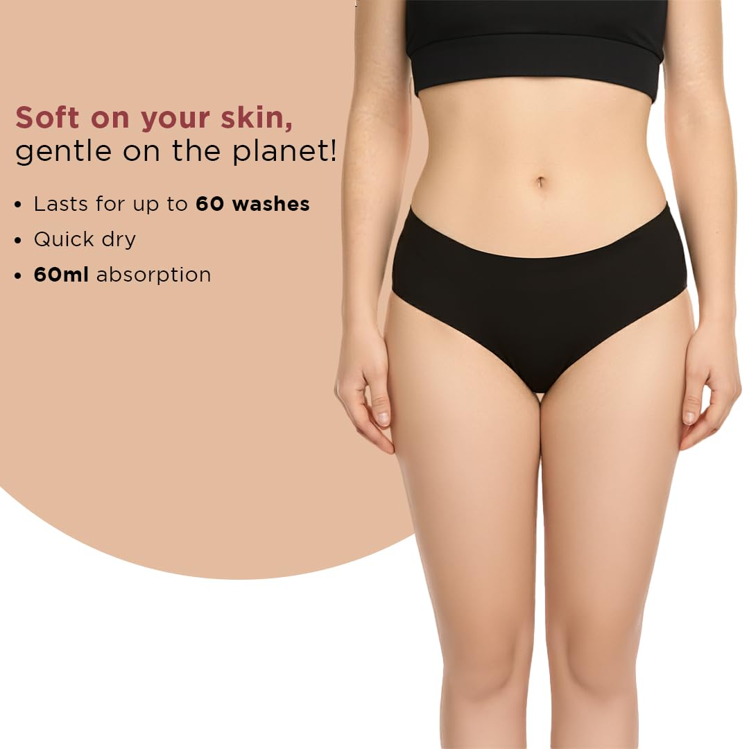 PEESAFE Women's Reusable Period Panty - Black - Image 2