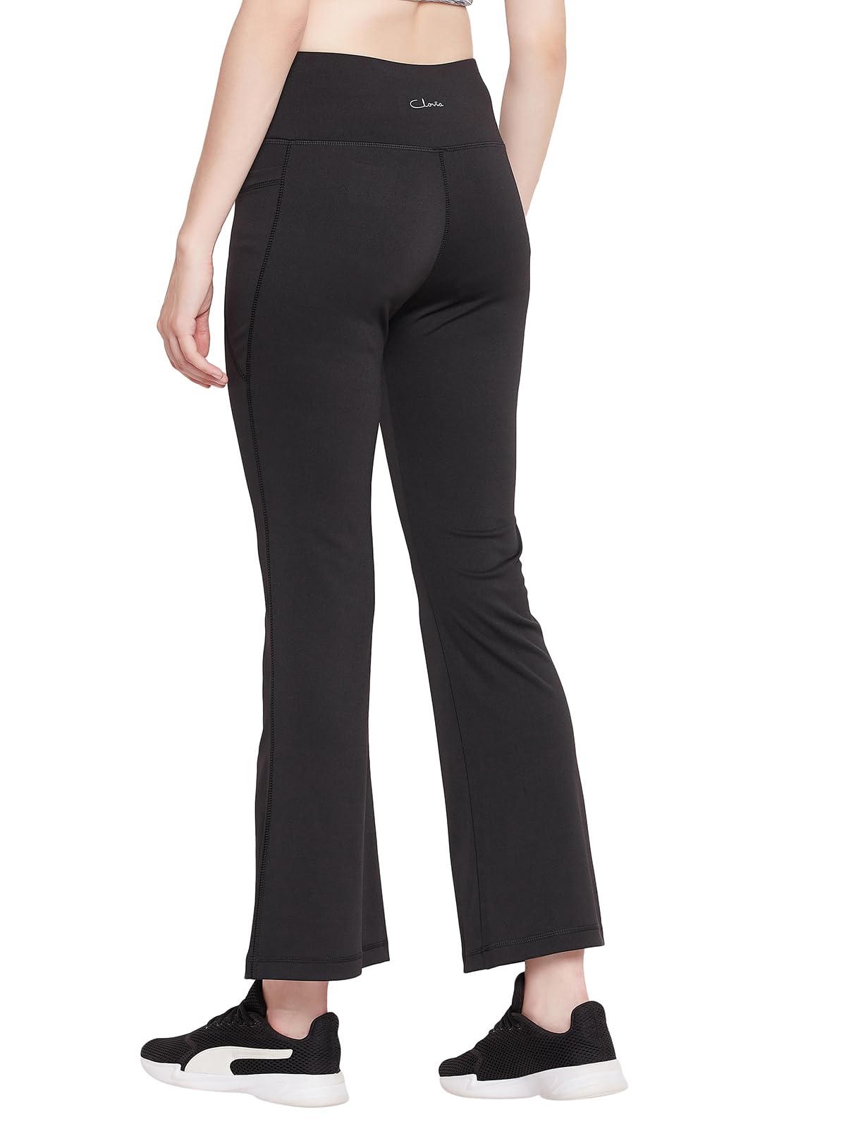 Clovia Women's High Waist Flared Yoga Pants - Black - Image 5