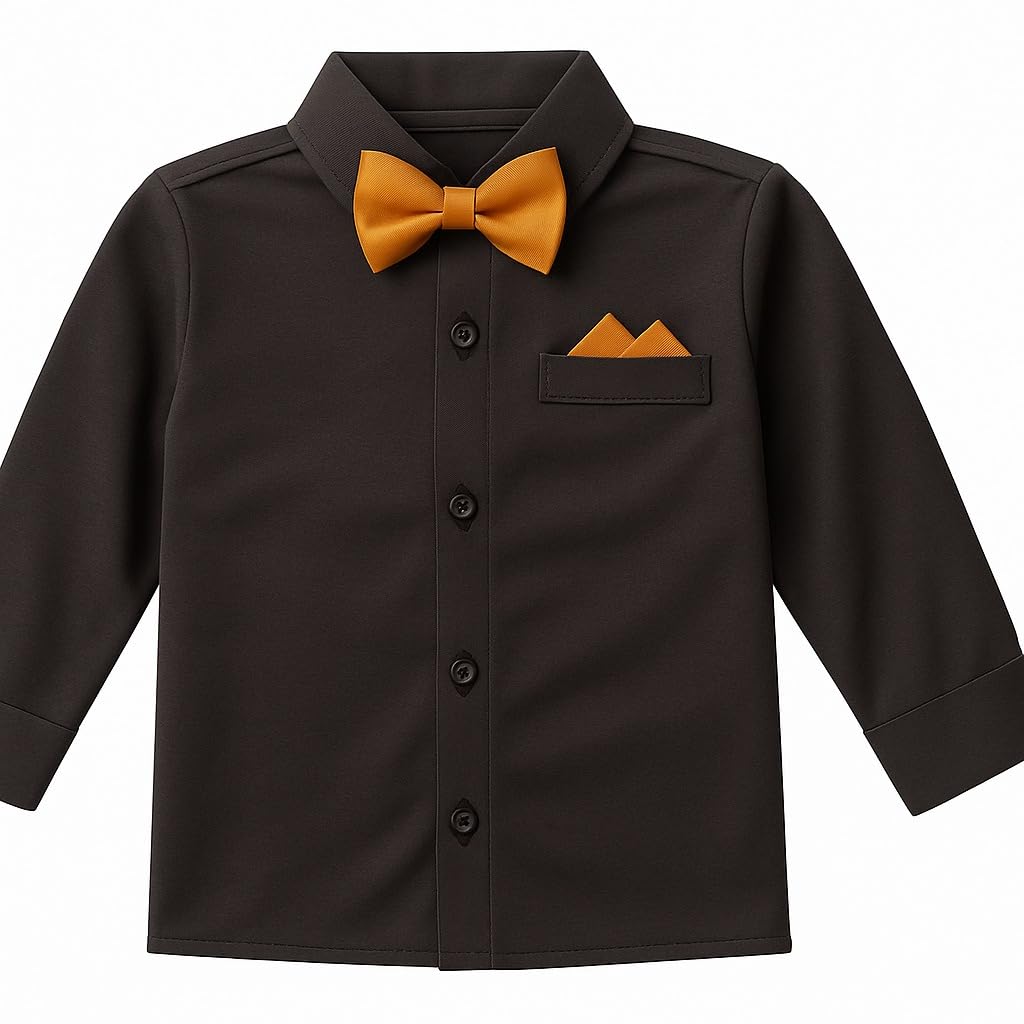 BLECKZ Boys Formal Suspenders Outfit Set - Khaki Black - Image 3