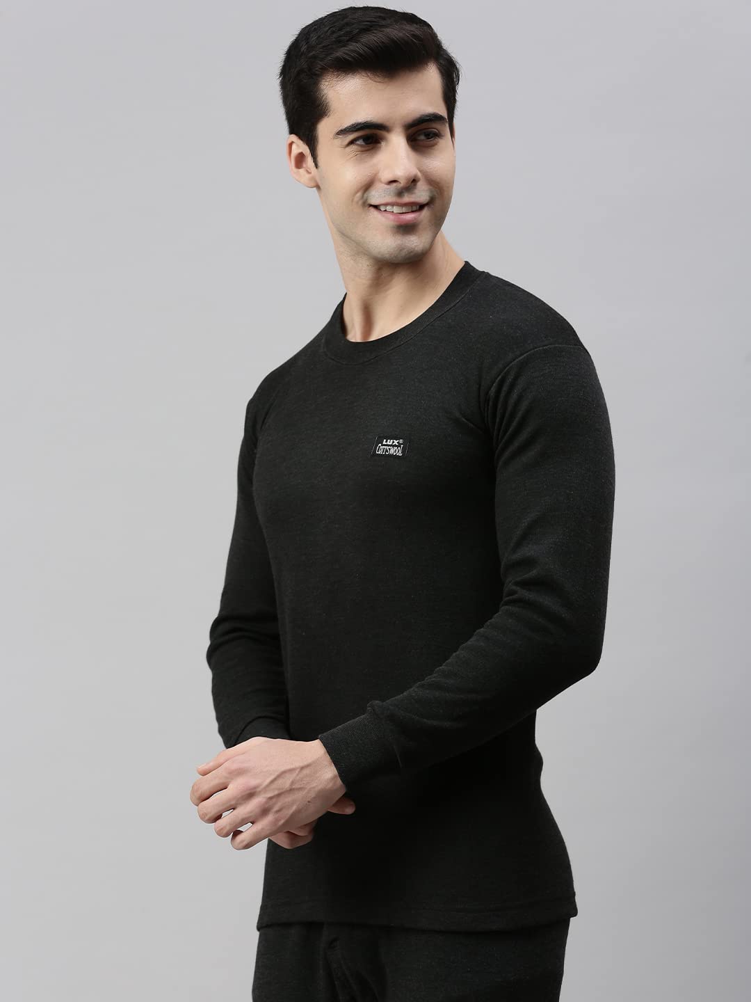Lux Cottswool Men's Black Thermal Top - Image 3