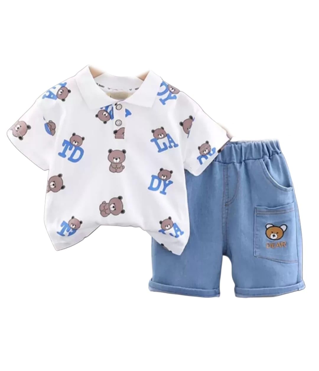 Indhrani Creations Boys Printed Cotton T Shirt and Shorts