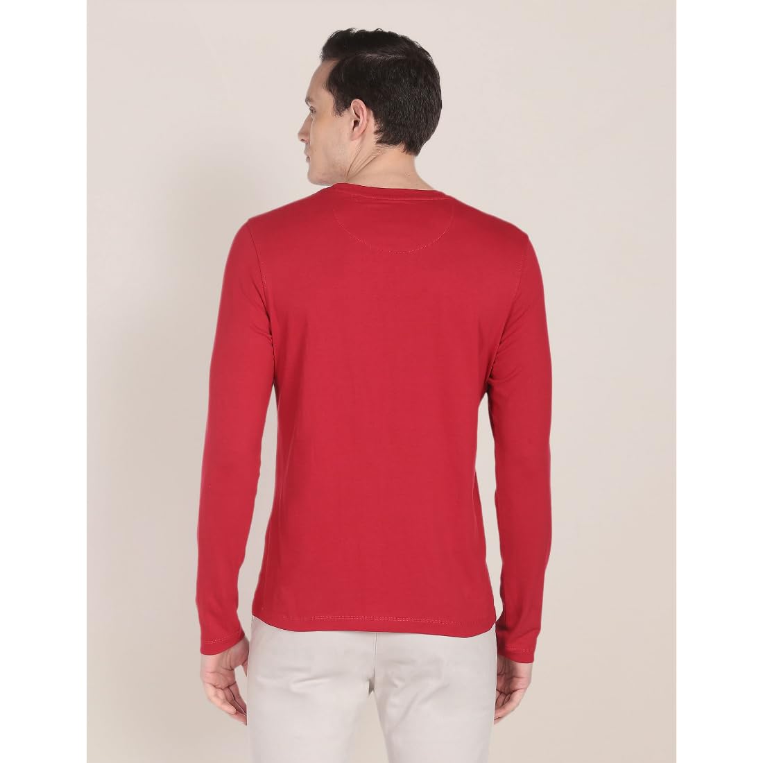 U. S. POLO ASSN. Men's Crew Neck Long Sleeve T-Shirt - Red - Image 5