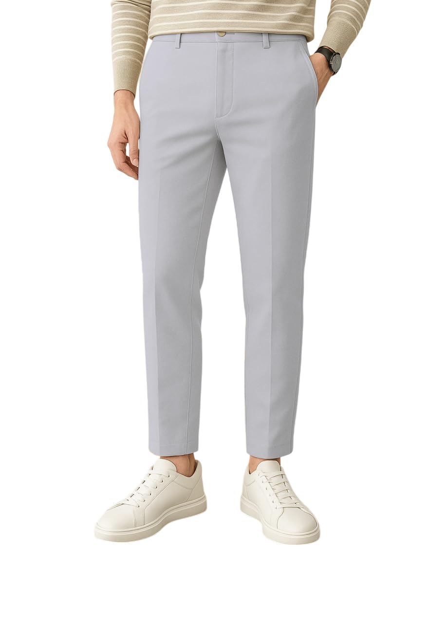 RAGZO Formal Trousers for Men - Light Grey