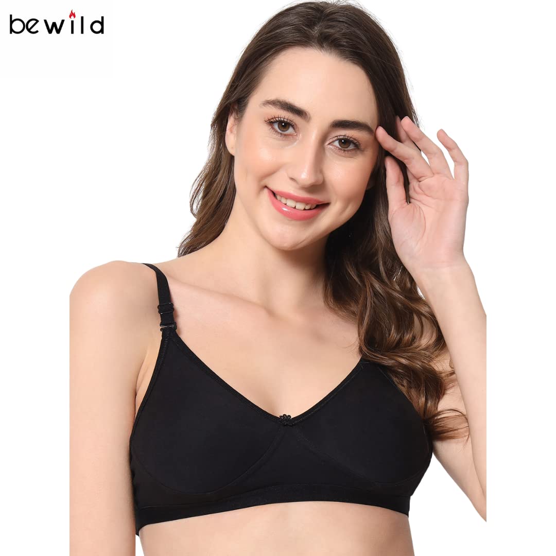 Bewild Black Cotton Bra for Women - Image 3