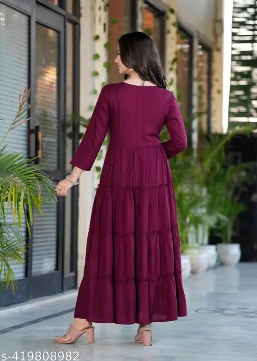 GarbGlide Pleated Long Gown for Women & Girls - Image 5