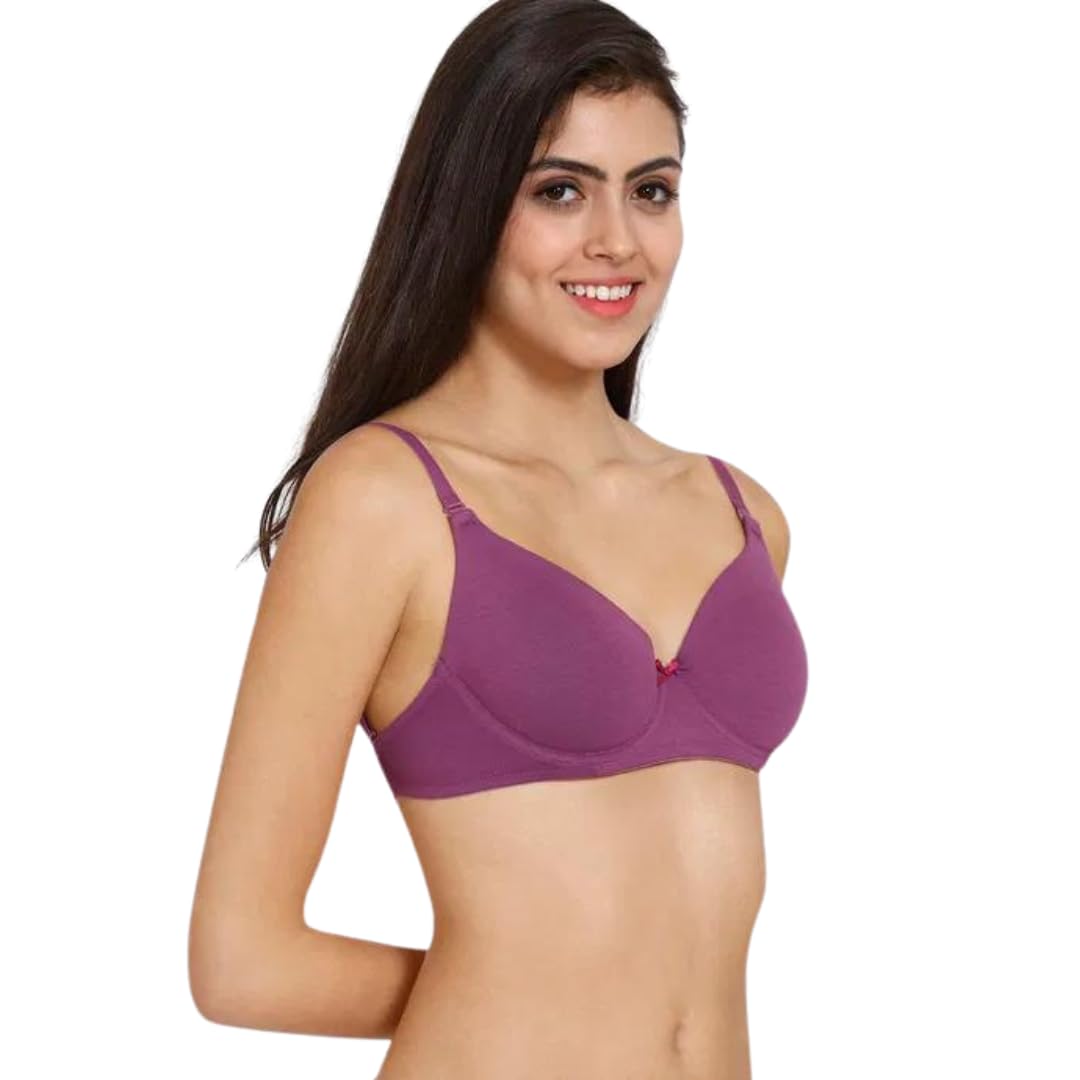BEWILD Backless Cotton Bra for Women - Wine - Image 3