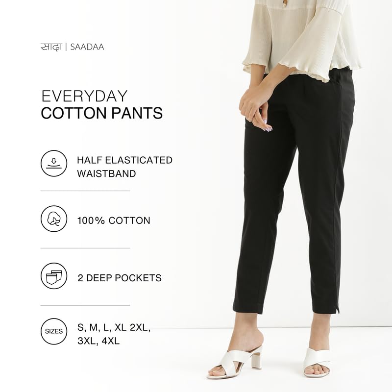 SAADAA Women Cotton Pant Trouser - Image 3